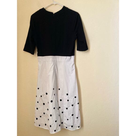eShakti Women's Poplin Dress Size M (10) Black White Polka Dot - Picture 7 of 9